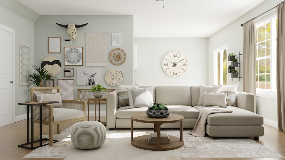 Finished modern luxury living room